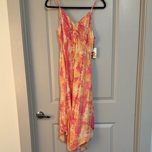 Vibrant Pink and Yellow Women's Dress